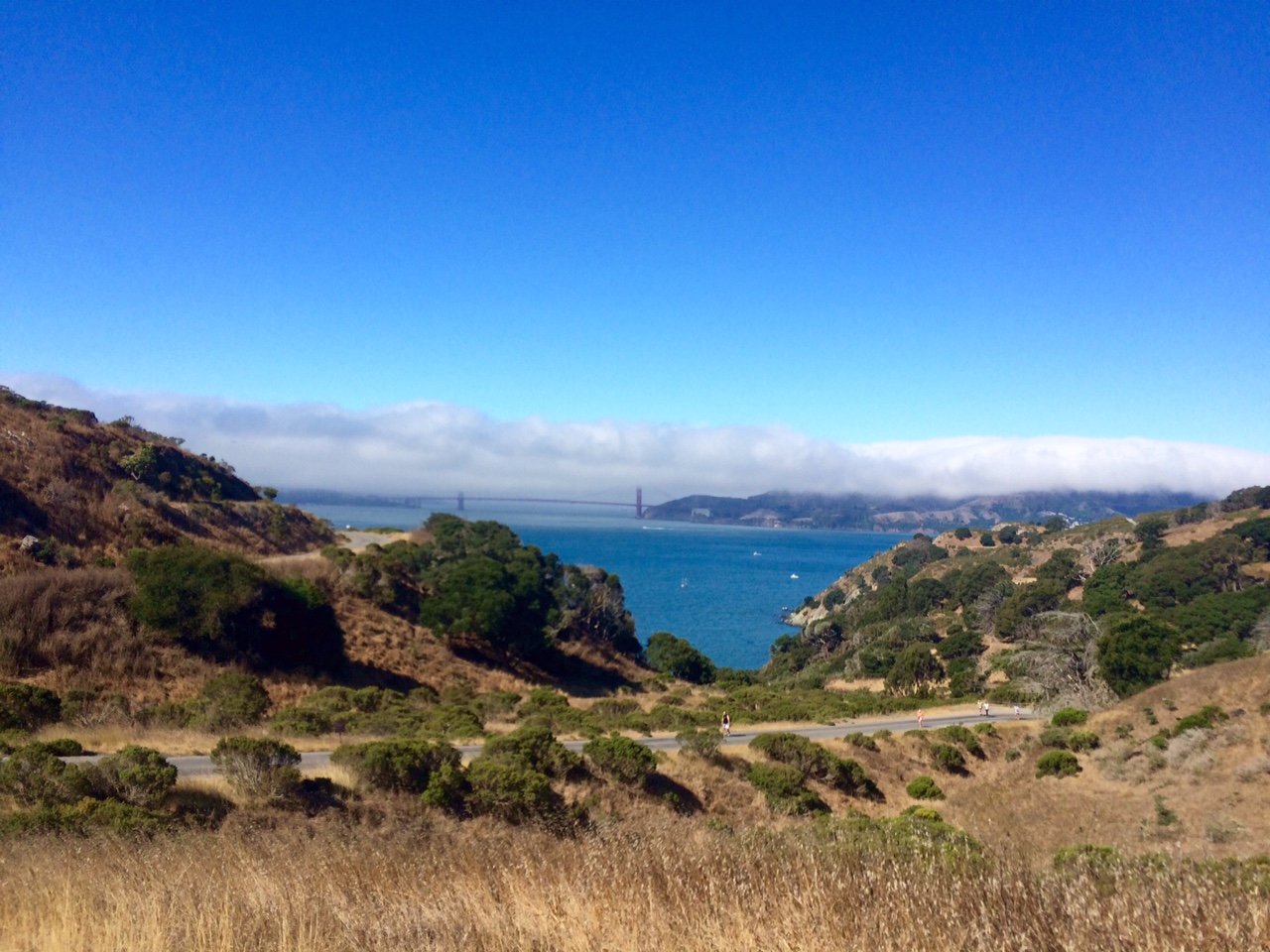 View of Golden Gate on the trail in the distance