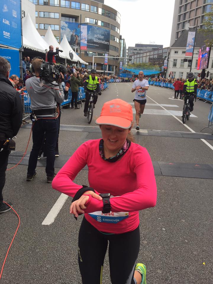 That guy behind me was one of the first half marathon finishers