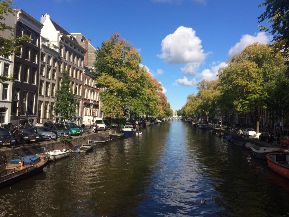 Fall is in the air over the water paths of Amsterdam