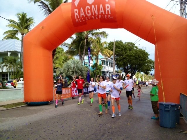 Crossing the finish line of my first Ragnar with Zensah
