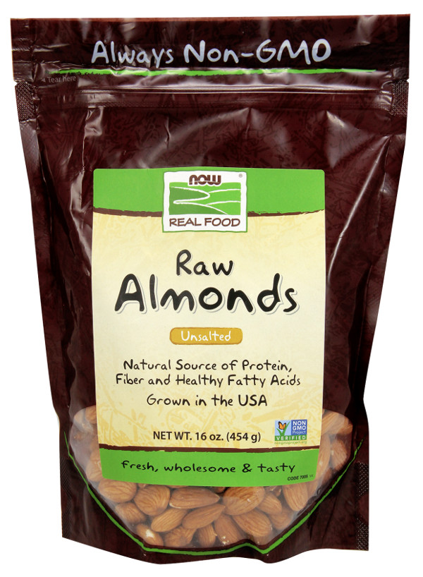 Raw almonds from Now foods, shopped at Luckyvitamin.com