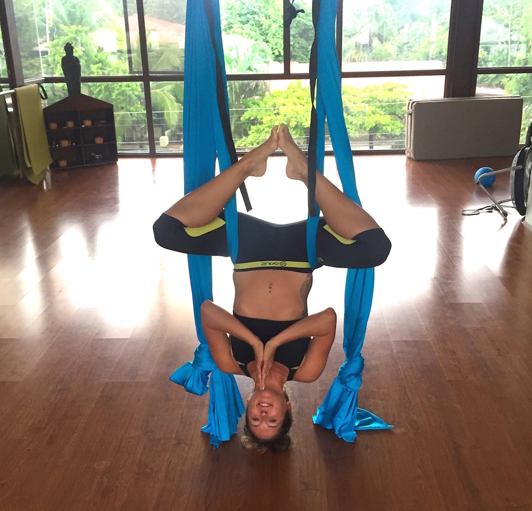Getting a good stretch in after my long run