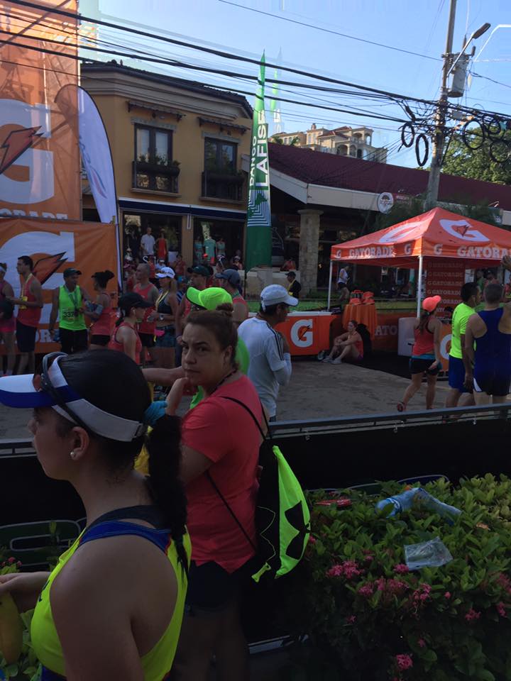 Walking in the finish line area
